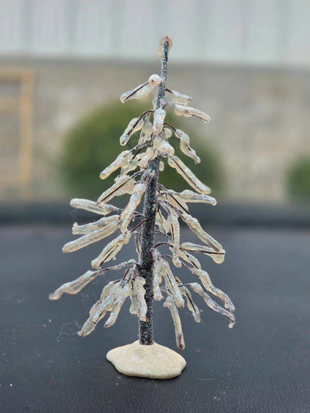 Vintage Lemax Iced Pine Tree – Miniature Christmas Village Decor (Retired)